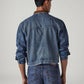 Men's Solid Regular Fit Trucker Jacket - Back View