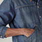 Men's Solid Regular Fit Trucker Jacket - Detail View