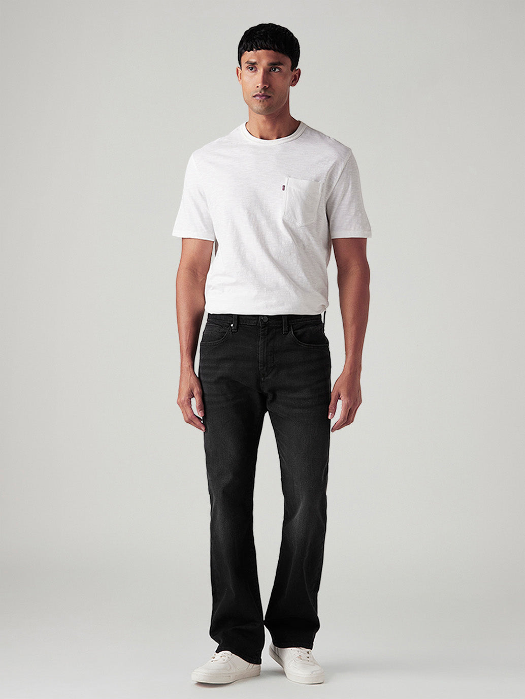 Men's 527 Black Bootcut Fit Mid Rise Redloop Jeans - Front View