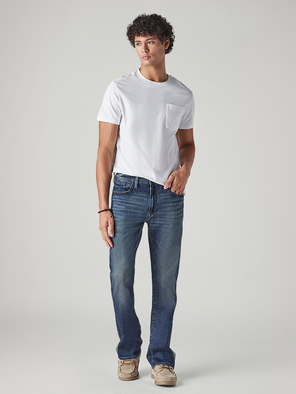 Men's 527 Blue Bootcut Fit Mid Rise Redloop Jeans