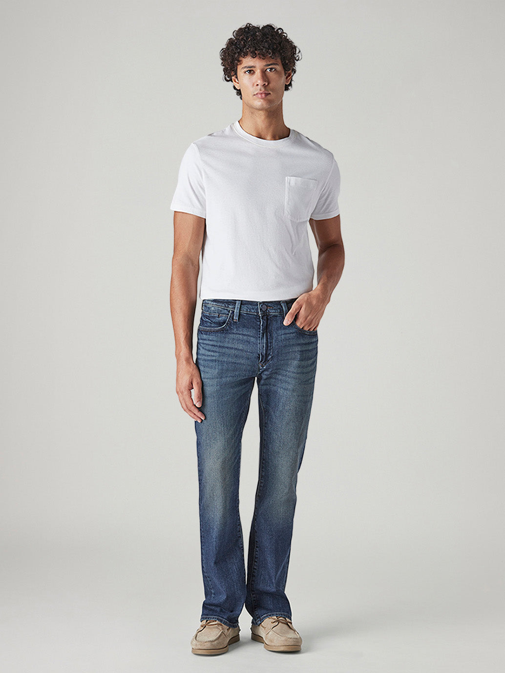 Men's 527 Blue Bootcut Fit Mid Rise Redloop Jeans - Front View