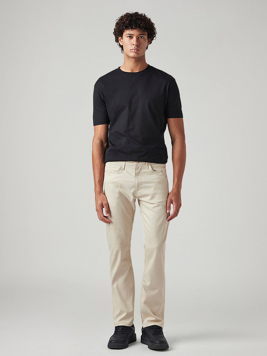 Men's 513 Beige Slim Straight Fit Mid Rise Chinos - Front View
