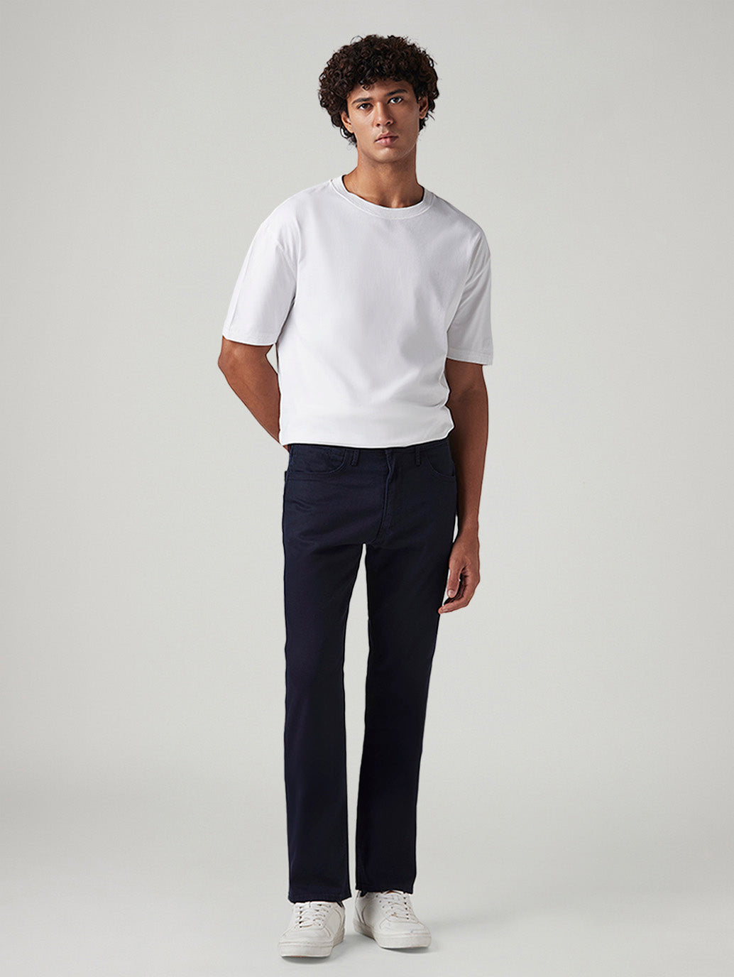 Men's 513 Navy Slim Straight Fit Mid Rise Chinos - Front View