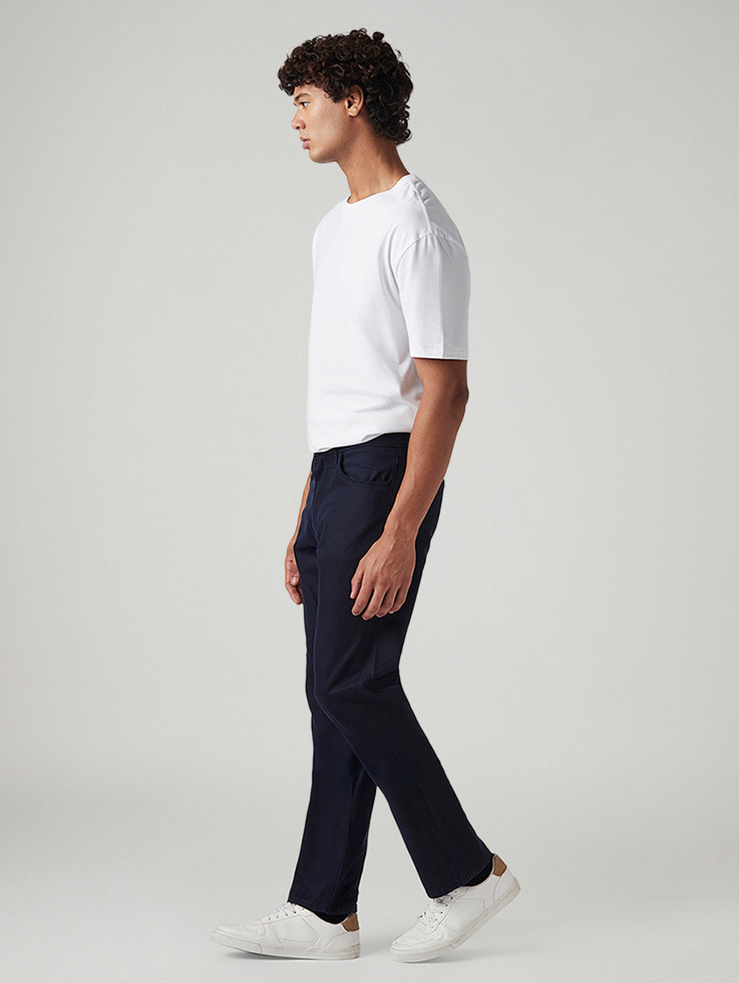 Men's 513 Navy Slim Straight Fit Mid Rise Chinos - Side View