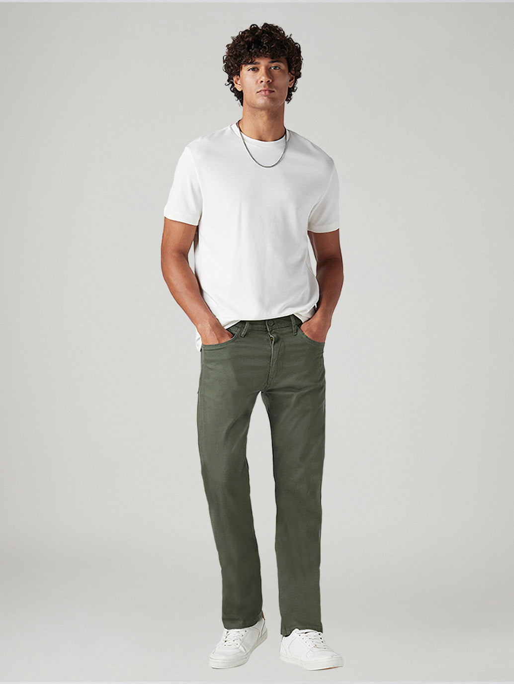 Men's 513 Olive Slim Straight Fit Mid Rise Jeans