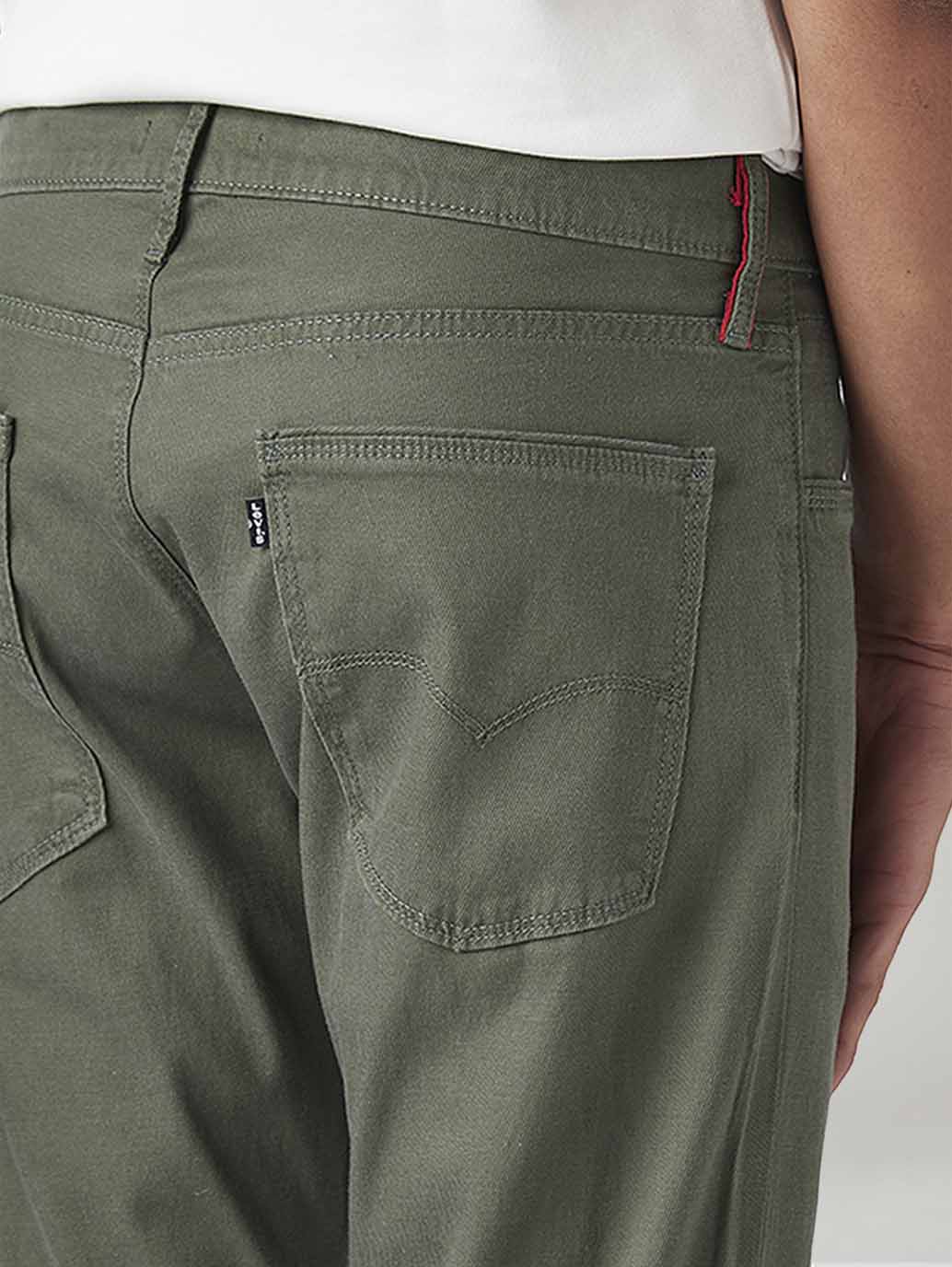 Men's 513 Olive Slim Straight Fit Mid Rise Jeans - Detail View