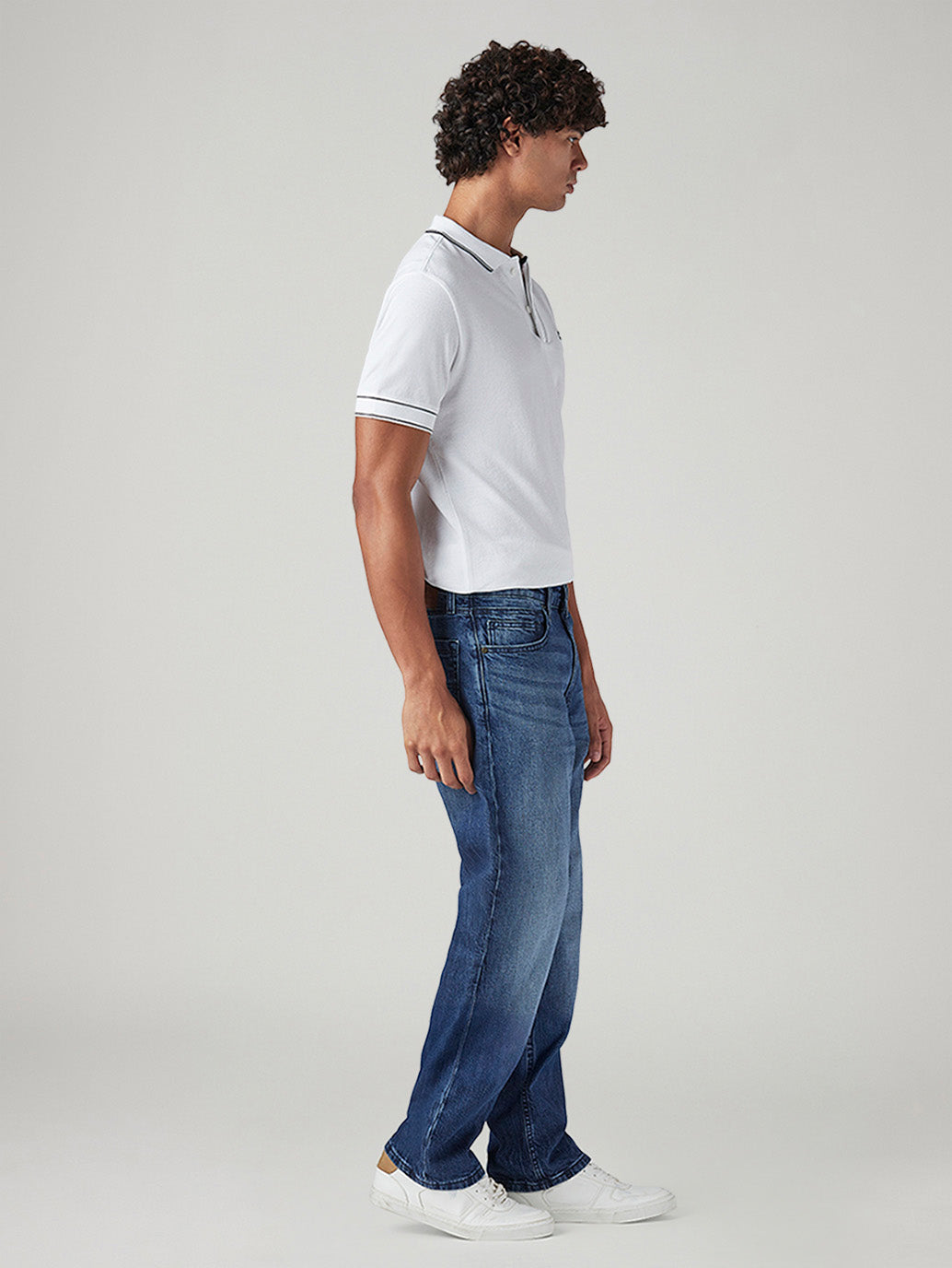 Men's 511 Blue Slim Fit Mid Rise Jeans - Side View