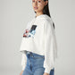 Women's Graphic Print White Hooded Sweatshirt - 20 View