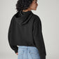 Women's Graphic Print Black Hooded Sweatshirt - Back View