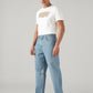 Men's Light Blue Loose Fit Mid Rise Jeans - Side View