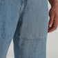Men's Light Blue Loose Fit Mid Rise Jeans - Detail View