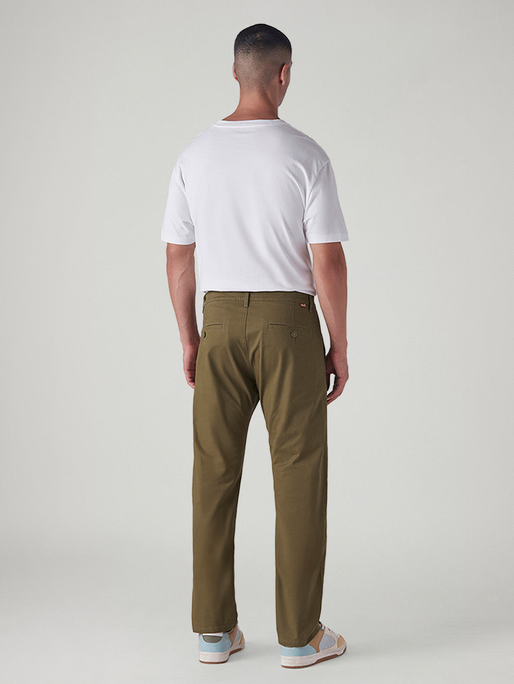 Men's 505 Olive Straight Fit Mid Rise Chinos - Back View