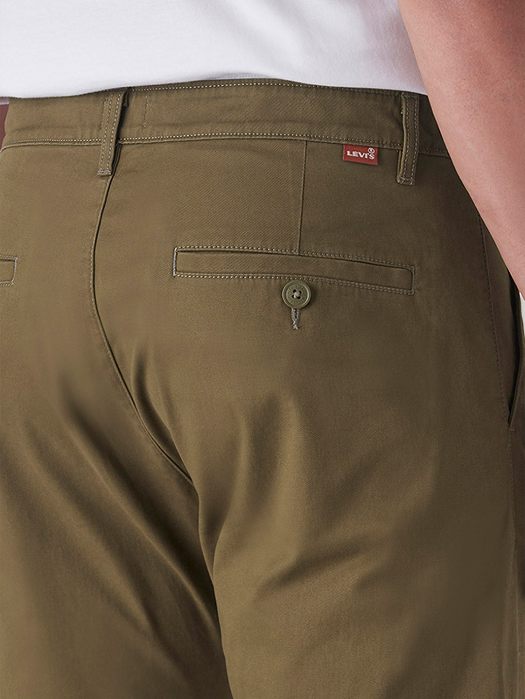 Men's 505 Olive Straight Fit Mid Rise Chinos - Detail View
