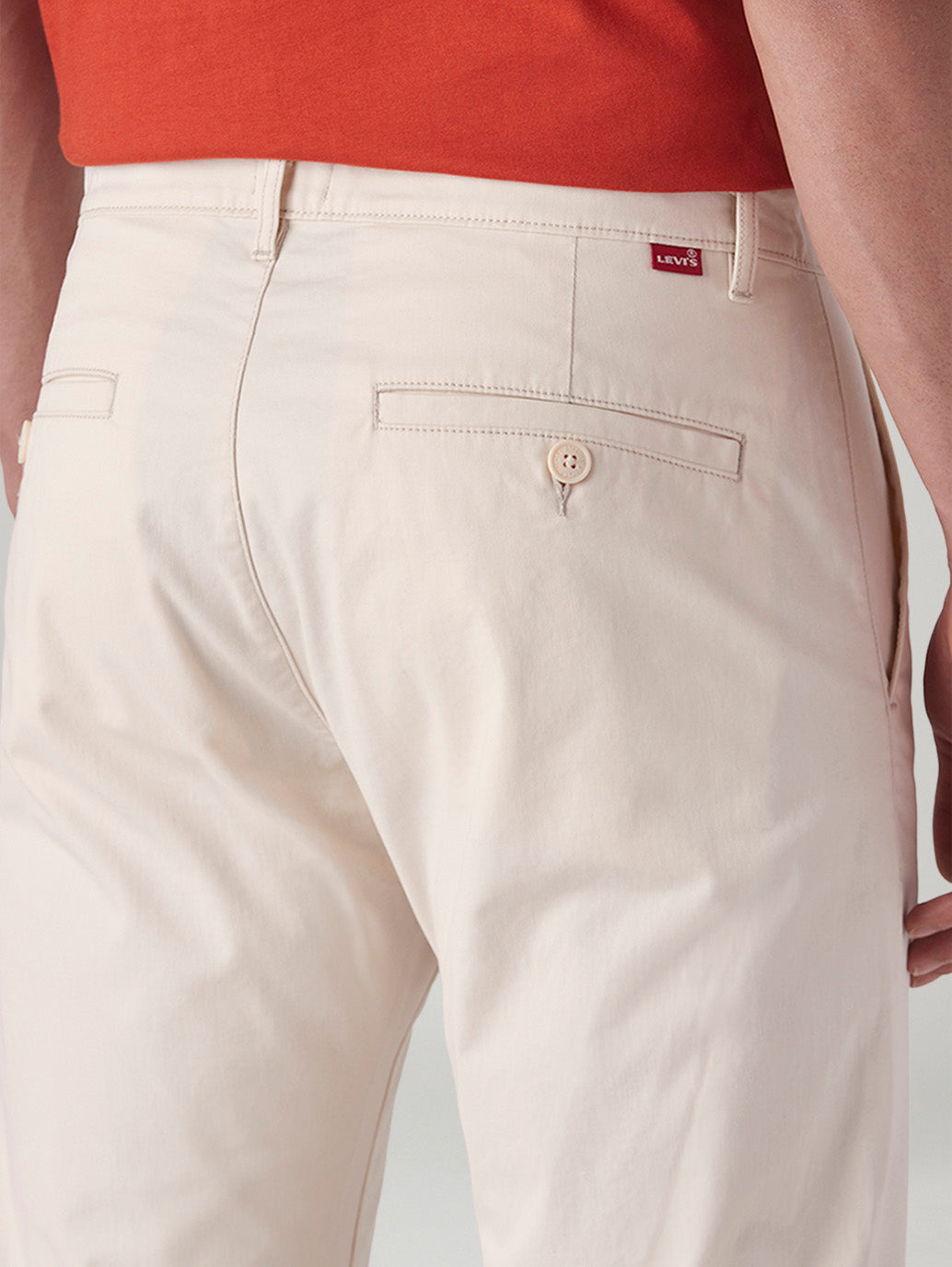 Men's 505 Off White Straight Fit Mid Rise Chinos - Detail View