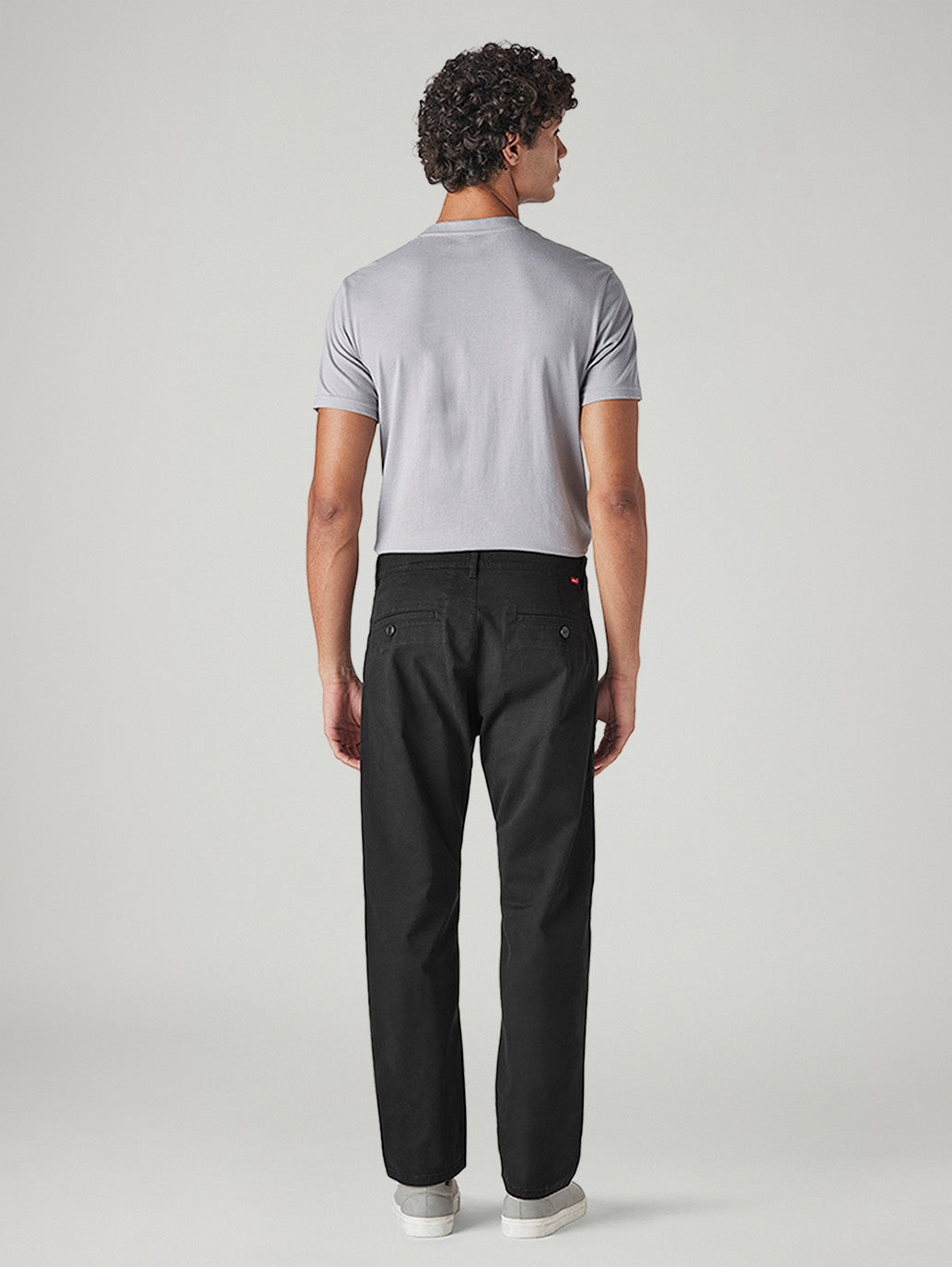 Men's 505 Black Straight Fit Mid Rise Chinos - Back View