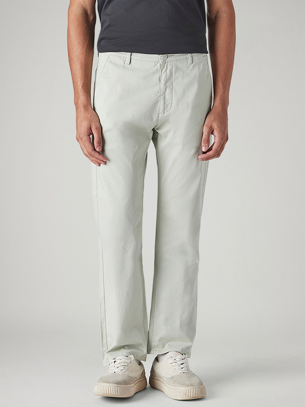 Men's 505 Off White Straight Fit Mid Rise Chinos - Front View