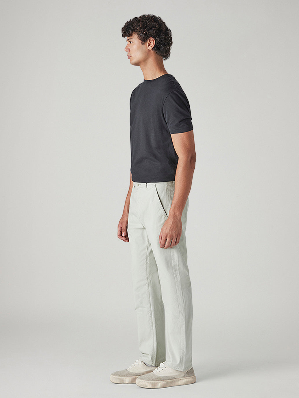 Men's 505 Off White Straight Fit Mid Rise Chinos - Side View