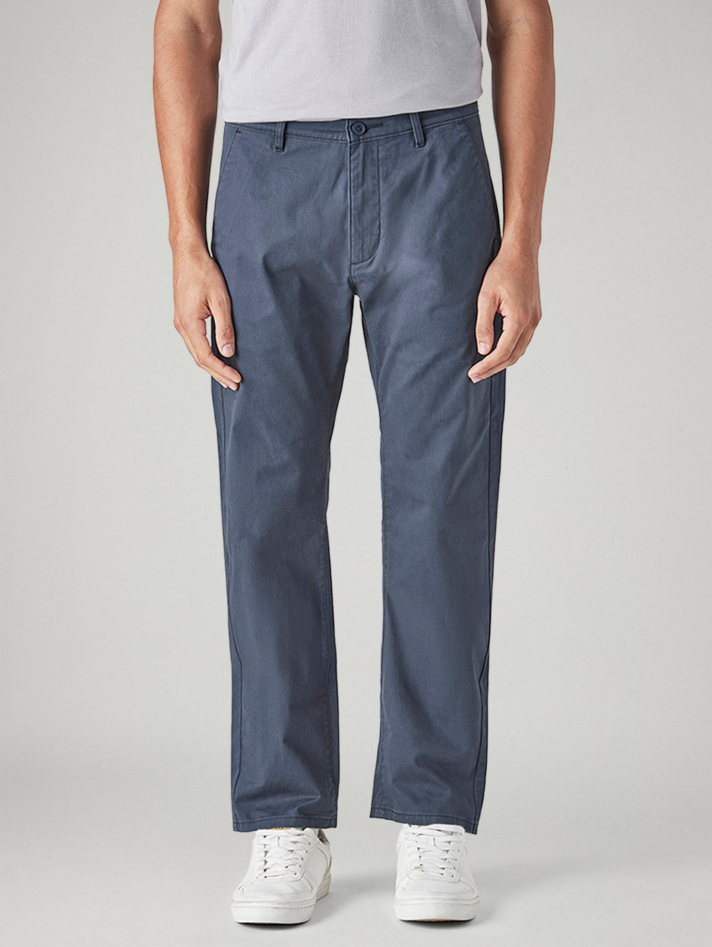 Men's 505 Blue Straight Fit Mid Rise Chinos - Front View