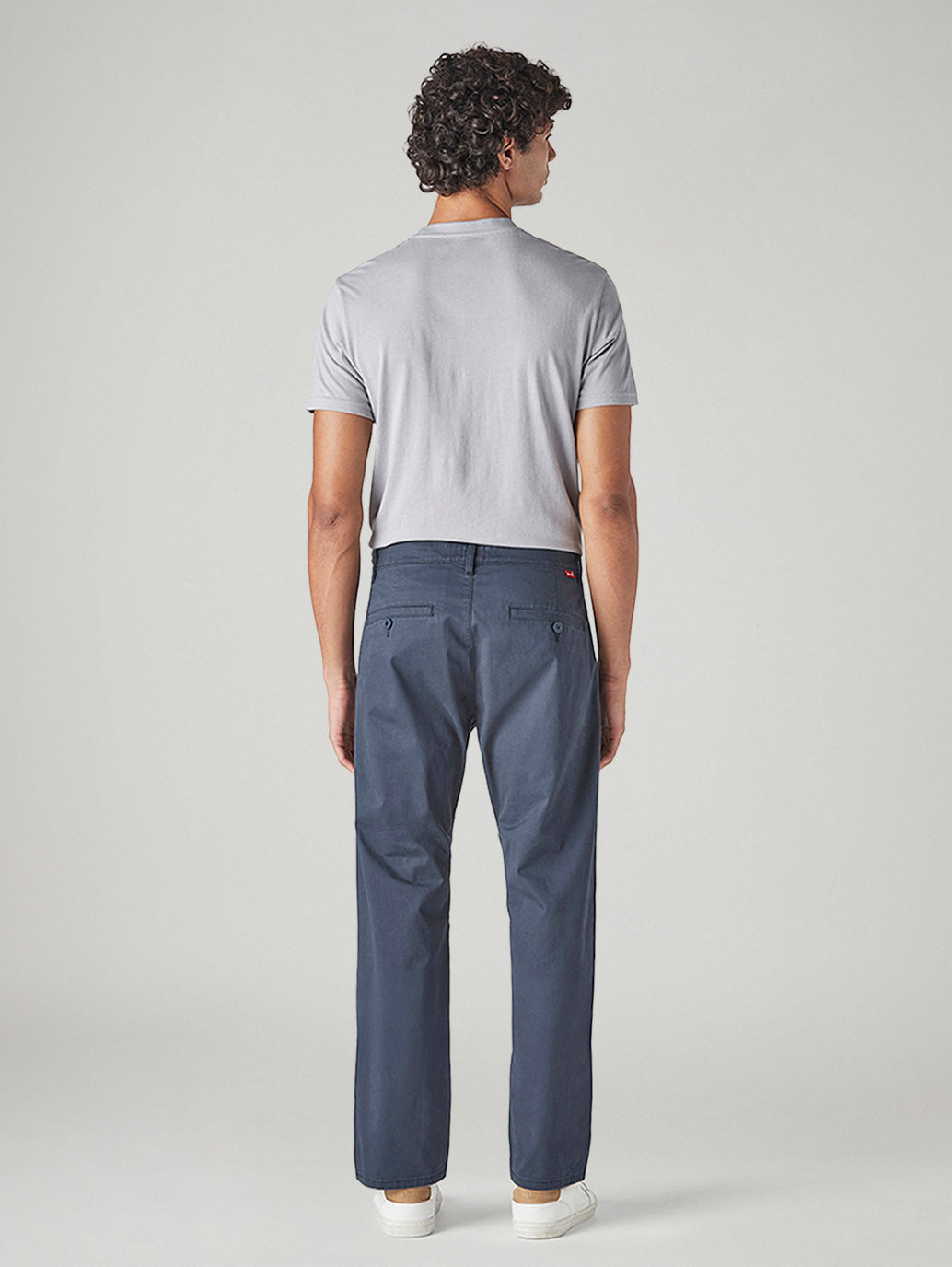 Men's 505 Blue Straight Fit Mid Rise Chinos - Back View