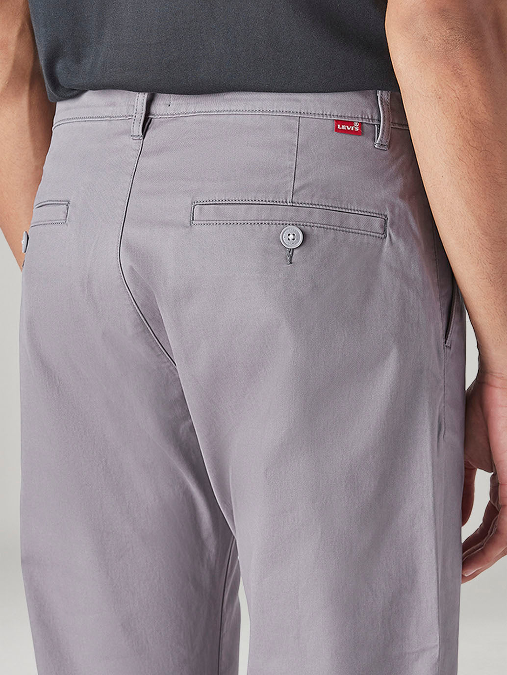 Men's 505 Grey Straight Fit Mid Rise Chinos - 20 View