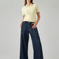 Women's Dark Blue XL Straight Loose Fit Mid Rise Cargo Jeans - Styleshot View