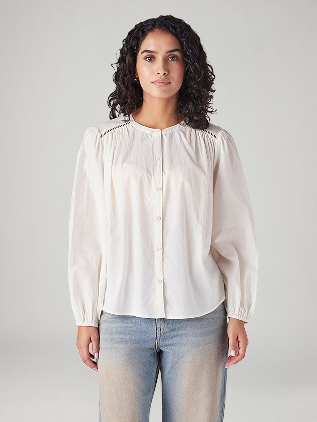 Women's Solid Relaxed Fit Top - Front View