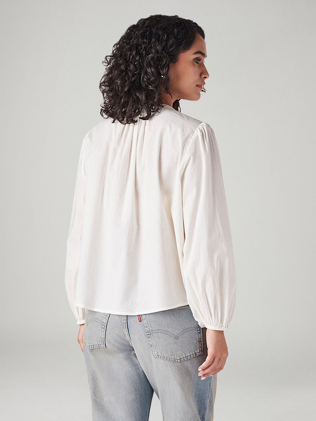 Women's Solid Relaxed Fit Top - Back View