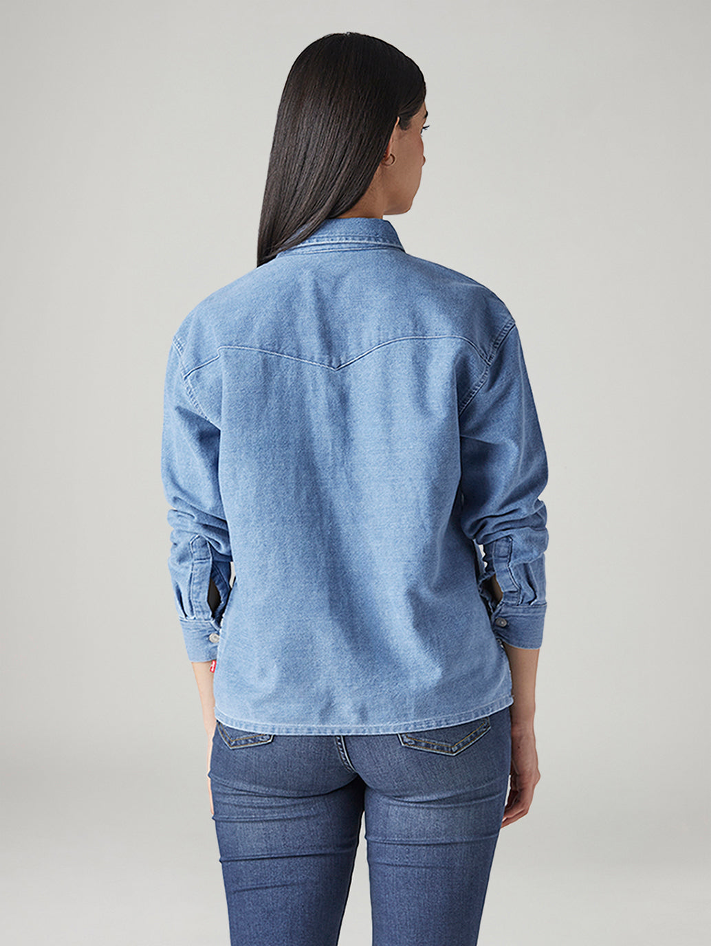 Women's Embroidered Relaxed Fit Shirt - Back View