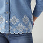 Women's Embroidered Relaxed Fit Shirt - Detail View