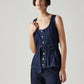 Women's Solid Slim Fit Denim Top - Styleshot View