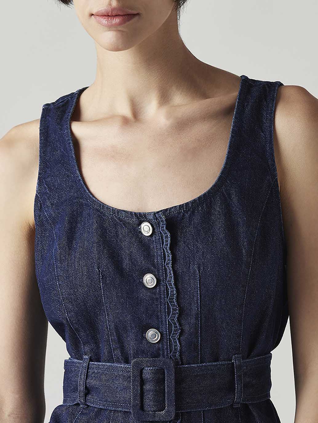 Women's Solid Slim Fit Denim Top - 20 View