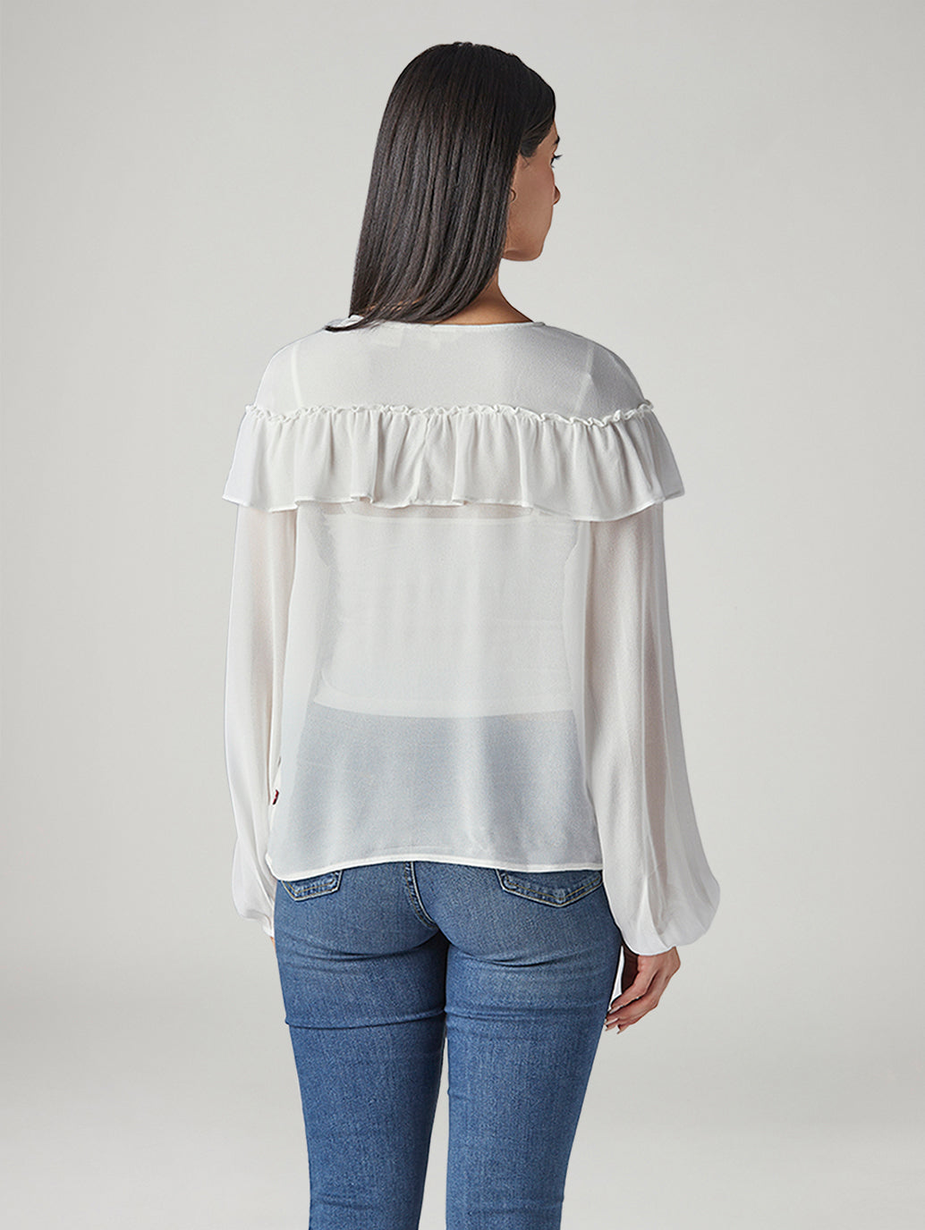 Women's Solid Regular Fit Top - Back View