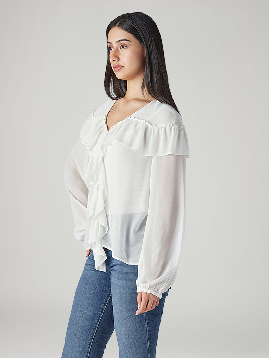 Women's Solid Regular Fit Top - Side View