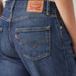 Women's Dark Blue Loose Fit Mid Rise Easy Dad Jeans - Detail View