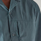Men's Blue Solid Relaxed Fit Commuter Shirt - Detail View
