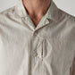 Men's Off White Solid Relaxed Fit Commuter Shirt - Detail View