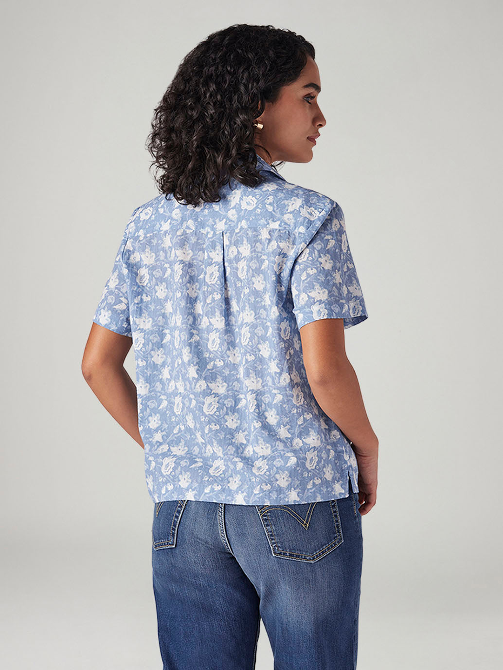 Women's Floral Regular Fit Shirt - Back View