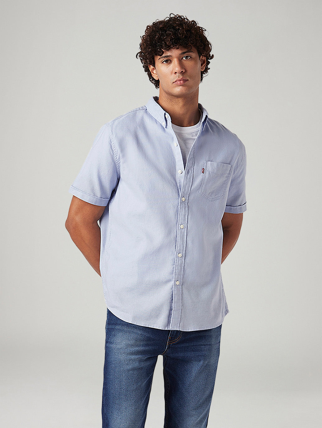 Men's Solid Slim Fit Oxford Shirt
