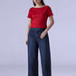 Women's Redloop Baggy Fit High Rise Cinched Jeans - Styleshot View