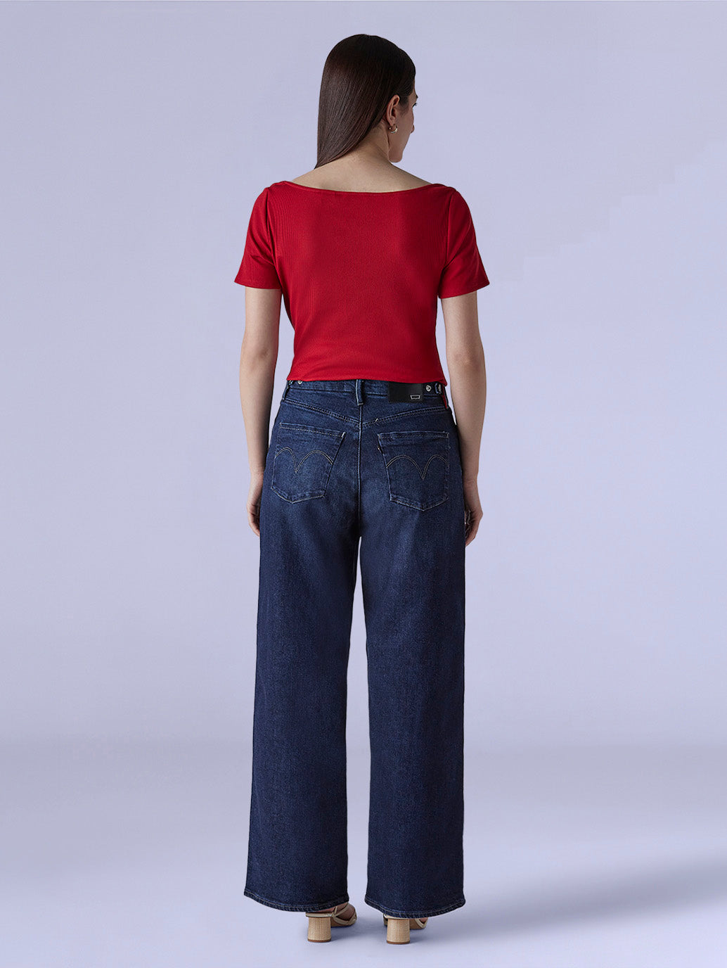 Women's Redloop Baggy Fit High Rise Cinched Jeans - Back View