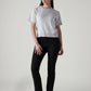 Women's Black Ribcage Slim Fit High Rise Jeans - Front View
