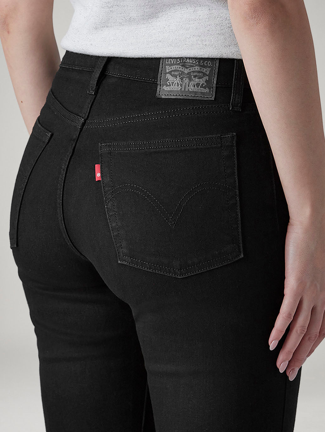 Women's Black Ribcage Slim Fit High Rise Jeans - 20 View