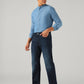 Men's Dark Blue Relaxed Straight Fit Mid Rise Commuter Jeans - SIde View