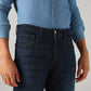 Men's Dark Blue Relaxed Straight Fit Mid Rise Commuter Jeans - 20 View