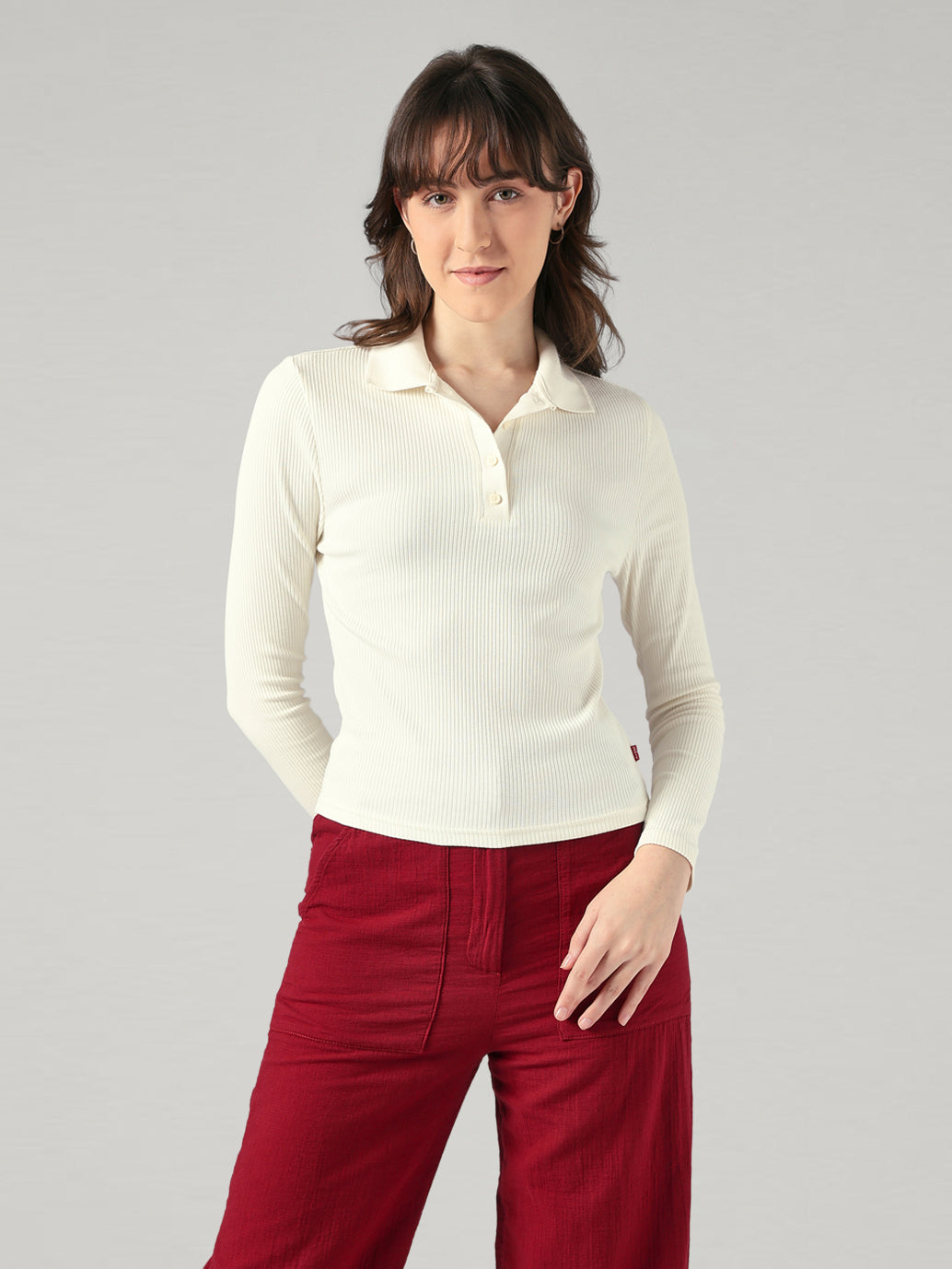 Women's Solid Slim Fit Ribbed Top