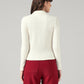 Women's Solid Slim Fit Ribbed Top - Back View