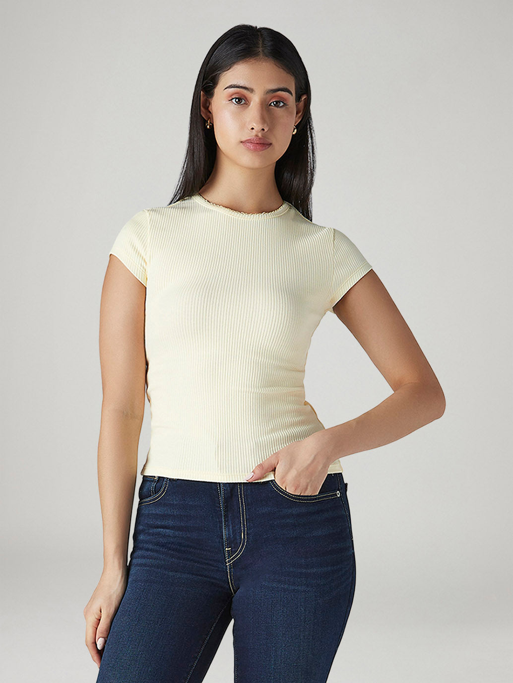 Women's Solid Slim Fit Ribbed Top