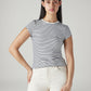 Women's Striped Slim Fit Ribbed Top - Front View