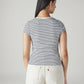 Women's Striped Slim Fit Ribbed Top - Back View