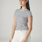 Women's Striped Slim Fit Ribbed Top - Side View